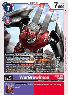 WarGrowlmon, Digimon card BT21-076