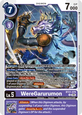 WereGarurumon, Digimon card BT21-078