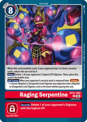 Raging Serpentine, Digimon card BT21-093