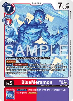 BlueMeramon, Digimon card BT22-011