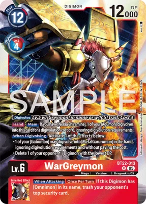 WarGreymon, Digimon card BT22-013