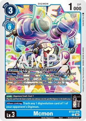 Mcmon, Digimon card BT22-016