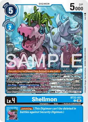 Shellmon, Digimon card BT22-021