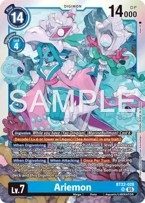 Ariemon, Digimon card BT22-028