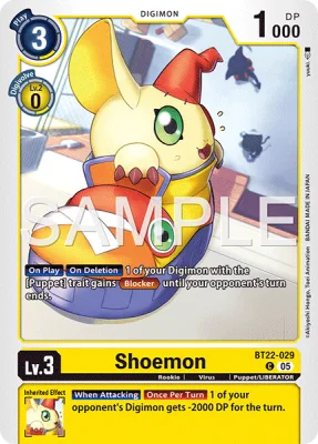Shoemon, Digimon card BT22-029