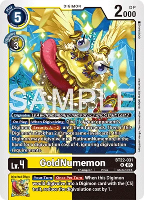 GoldNumemon, Digimon card BT22-031