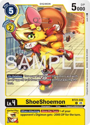 ShoeShoemon, Digimon card BT22-032
