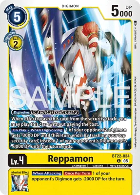 Reppamon, Digimon card BT22-034