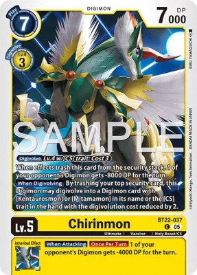 Chirinmon, Digimon card BT22-037