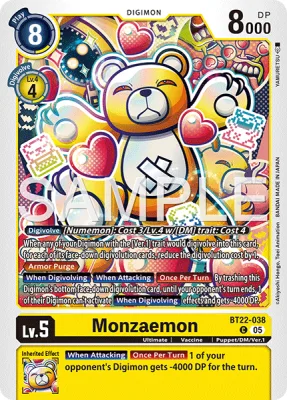 Monzaemon, Digimon card BT22-038