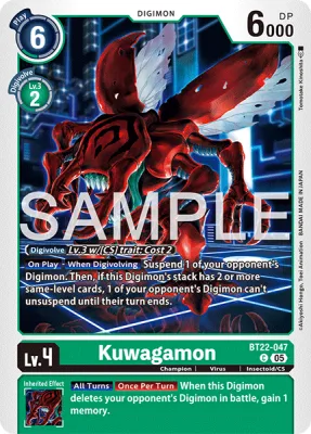 Kuwagamon, Digimon card BT22-047