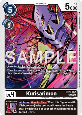 Kurisarimon, Digimon card BT22-057