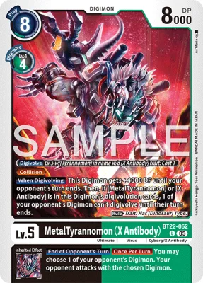 MetalTyrannomon (X Antibody), Digimon card BT22-062
