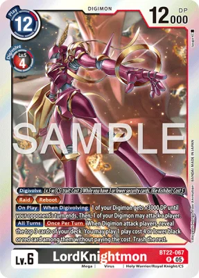 LordKnightmon, Digimon card BT22-067