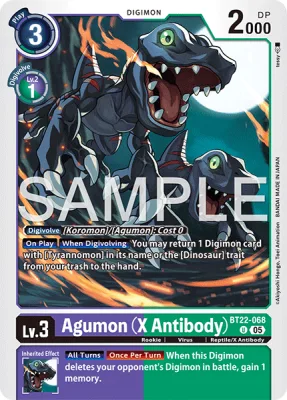 Agumon (X Antibody), Digimon card BT22-068