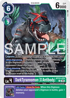 DarkTyrannomon (X Antibody), Digimon card BT22-070