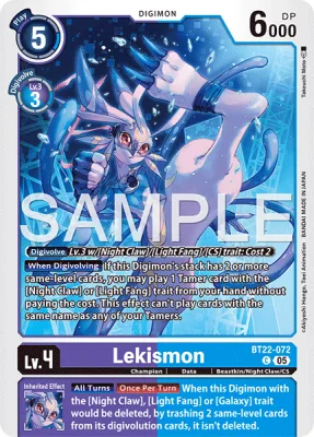 Lekismon, Digimon card BT22-072