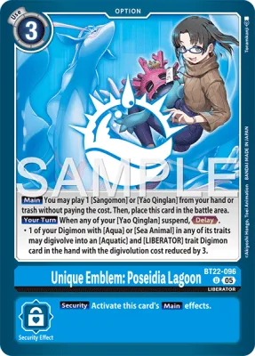 Unique Emblem: Poseidia Lagoon, Digimon card BT22-096
