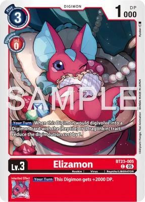 Elizamon, Digimon card BT23-005