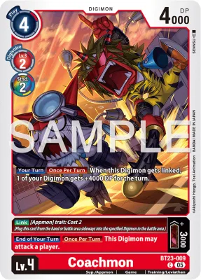 Coachmon, Digimon card BT23-009