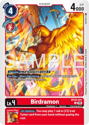 Birdramon, Digimon card BT23-011