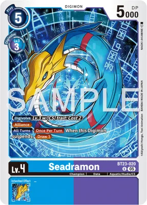 Seadramon, Digimon card BT23-020