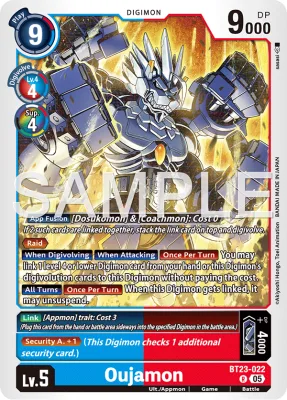Oujamon, Digimon card BT23-022
