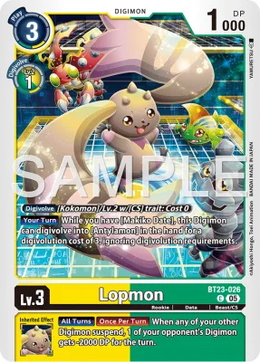 Lopmon, Digimon card BT23-026