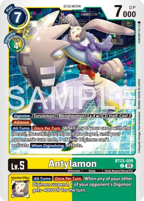 Antylamon, Digimon card BT23-029