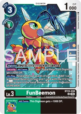 FunBeemon, Digimon card BT23-038
