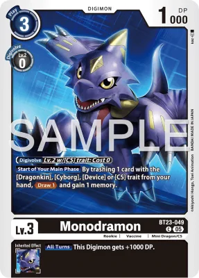 Monodramon, Digimon card BT23-049