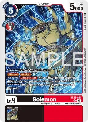 Golemon, Digimon card BT23-051