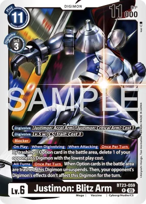 Justimon: Blitz Arm, Digimon card BT23-059