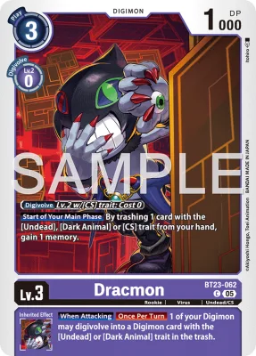 Dracmon, Digimon card BT23-062