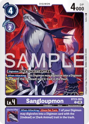 Sangloupmon, Digimon card BT23-063