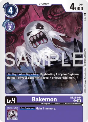 Bakemon, Digimon card BT23-064
