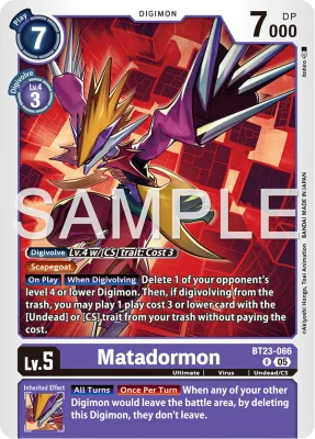 Matadormon, Digimon card BT23-066