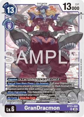 GranDracmon, Digimon card BT23-068