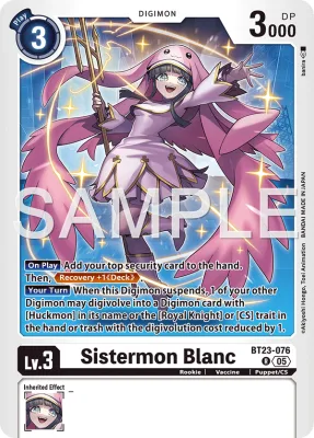 Sistermon Blanc, Digimon card BT23-076