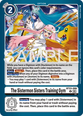 The Sistermon Sisters Training Gym, Digimon card BT23-099