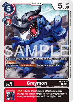 Greymon, Digimon card BT24-010
