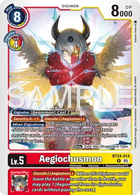 Aegiochusmon, Digimon card BT24-014