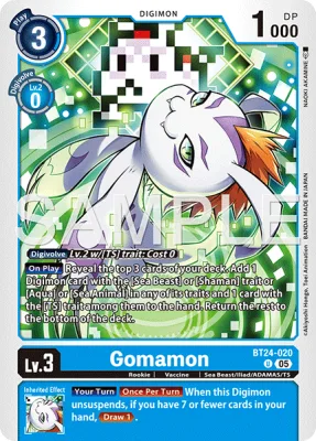 Gomamon, Digimon card BT24-020