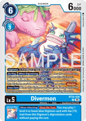 Divermon, Digimon card BT24-028