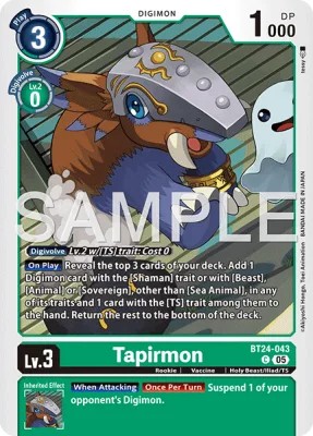 Tapirmon, Digimon card BT24-043