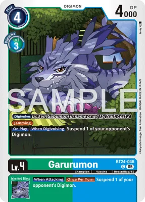 Garurumon, Digimon card BT24-046