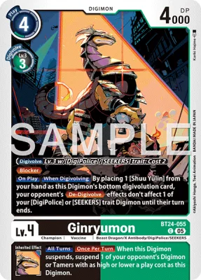 Ginryumon, Digimon card BT24-055
