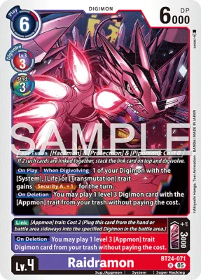 Raidramon, Digimon card BT24-071