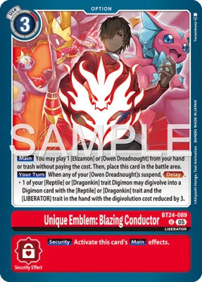 Unique Emblem: Blazing Conductor, Digimon card BT24-089