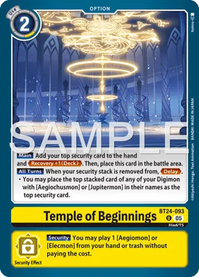 Temple of Beginnings, Digimon card BT24-093